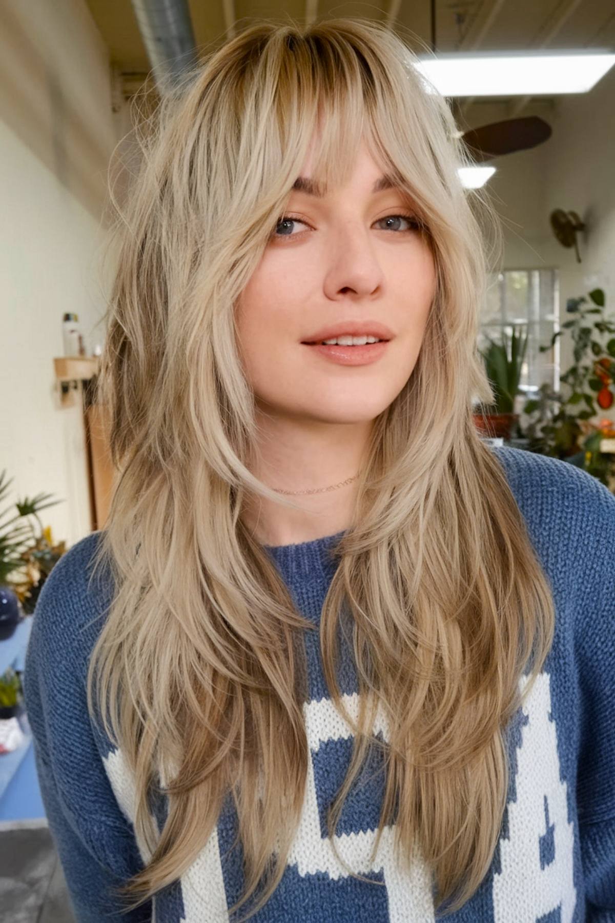 Ash Blonde Shag With Dark Roots — Winter Layered Haircuts