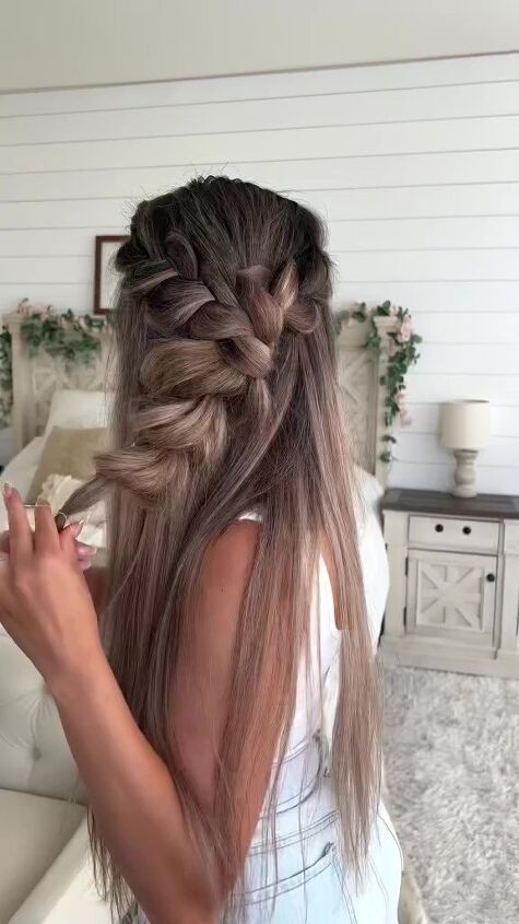 Ash Blonde Intricate Braid Detail — Winter Half Up Half Down Hairstyles
