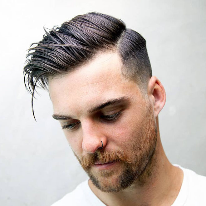 Disconnected Undercut With Wet Look — Winter Hairstyles for Men