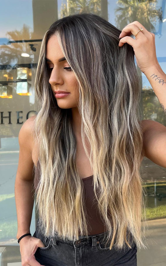 Dark Brown With High-Contrast Ash Blonde — Blonde to Brunette Hair