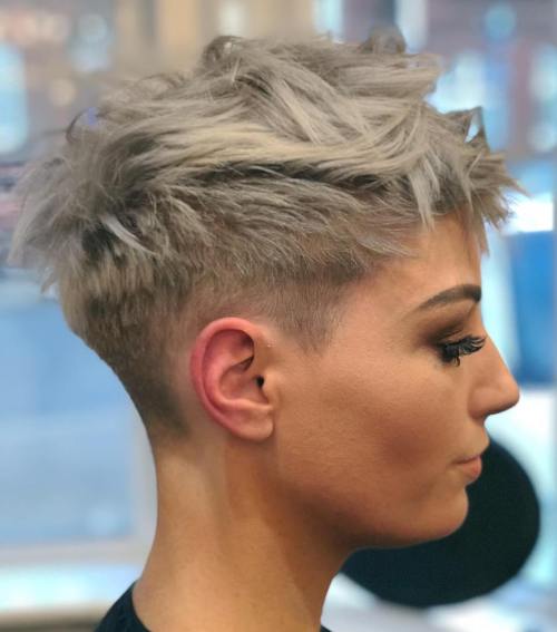 Spiky Grey-Blonde Pixie Spiky Grey-Blonde Pixie — Winter Pixie Haircuts
