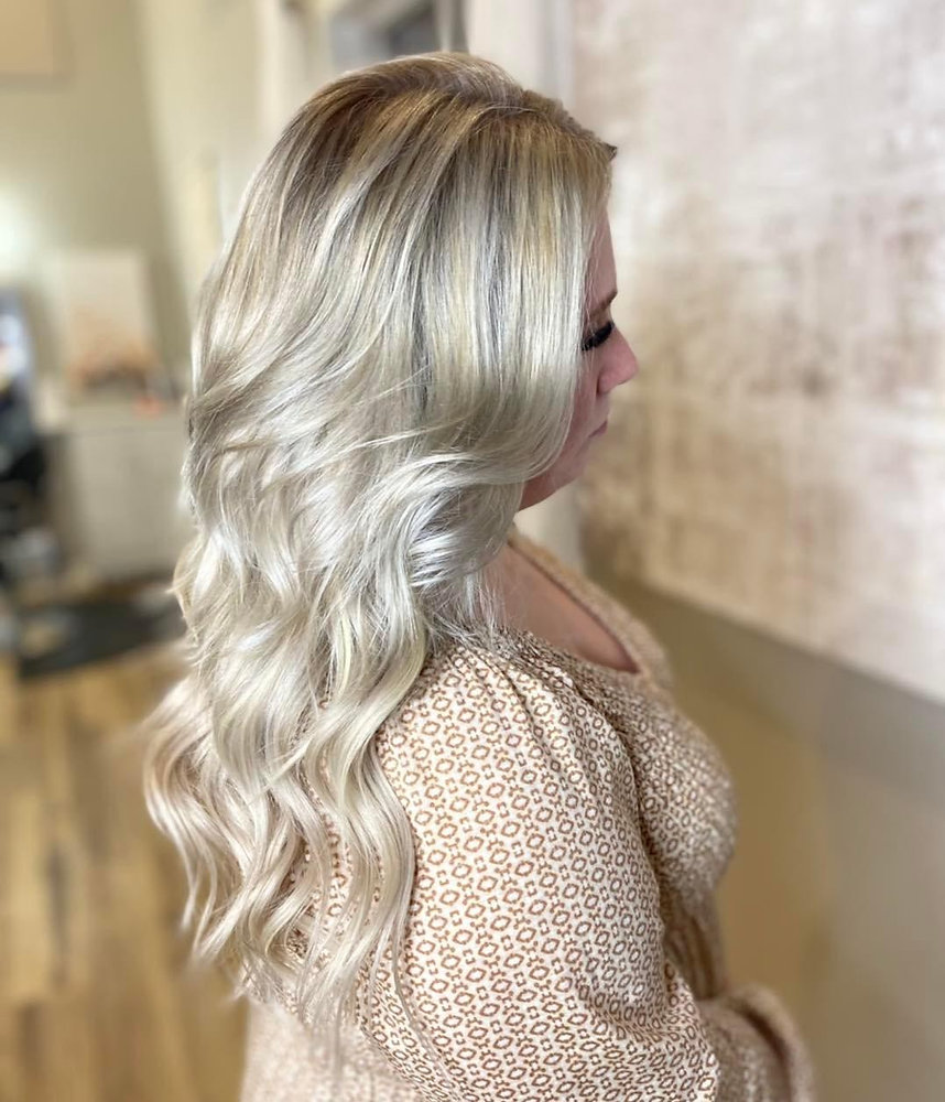 Shoulder Visual Idea — Icy Blonde Hair
