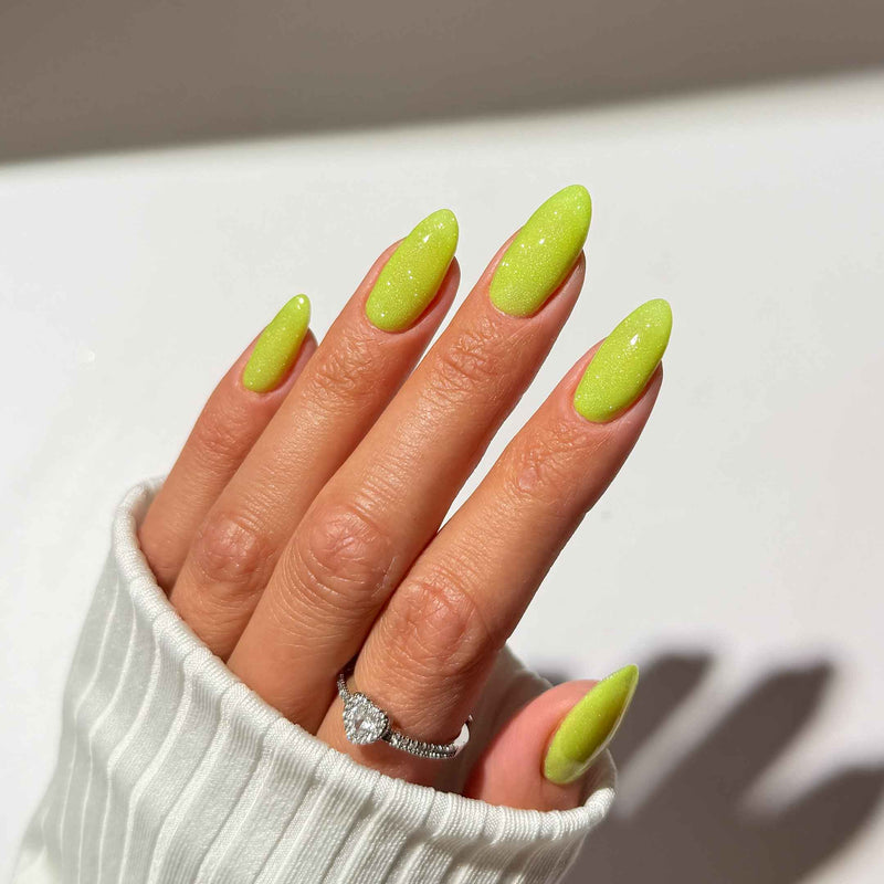 Neon Lime Green Glitter Sparkle Neon Lime Green Glitter Sparkle — Green Nail Designs