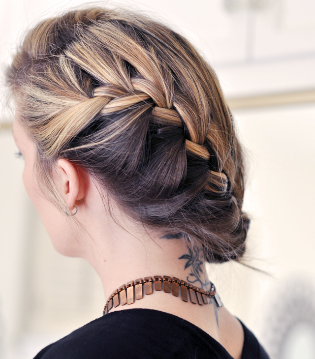 Dutch Braid Wrapped Bun with Balayage Dutch Braid Wrapped Bun with Balayage — Winter Braided Hairstyles