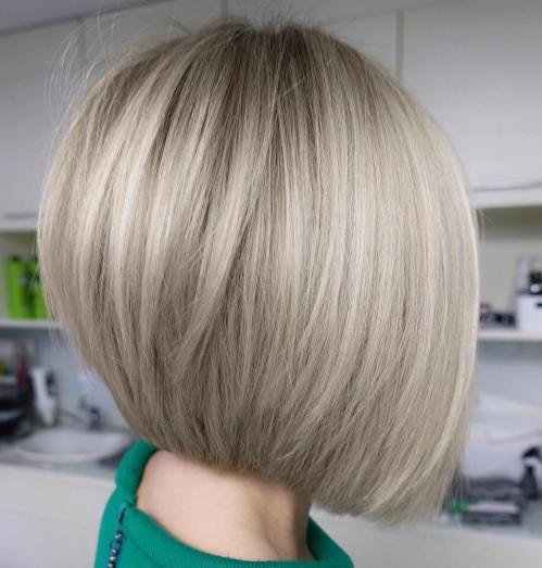 Ash Blonde Stacked Bob — Winter Haircuts for Women