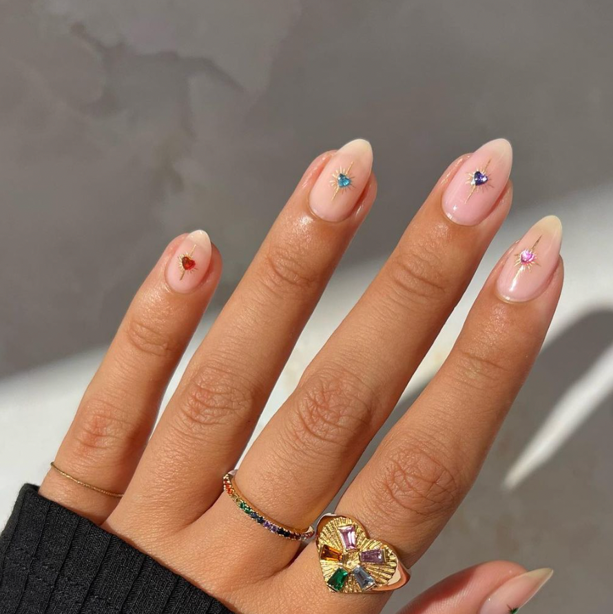 Medium Coffin Autumn Floral Design Nails — Easy Nail Designs