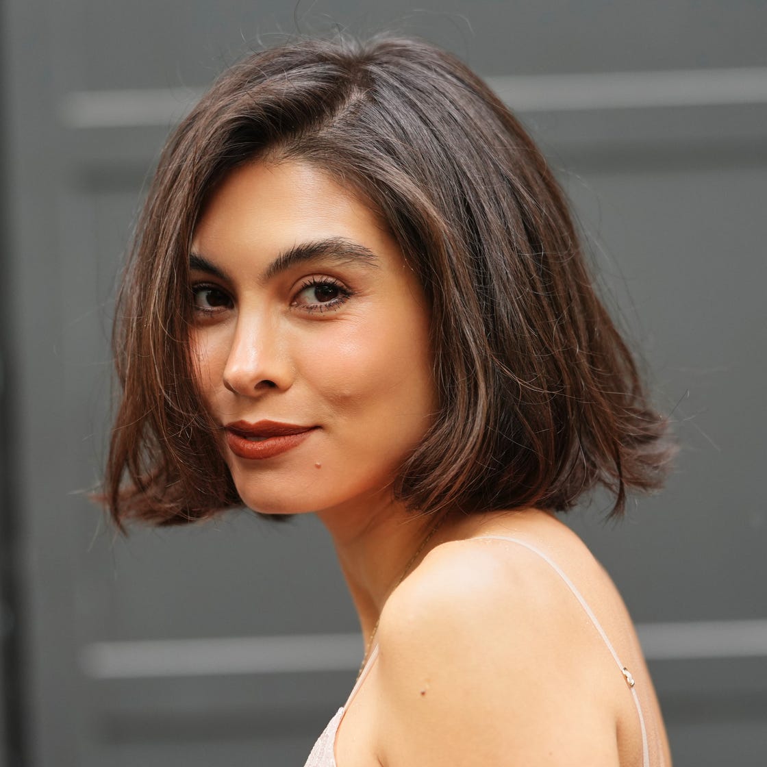 Sharp Sleek Dark Brown Bob Sharp Sleek Dark Brown Bob — Winter Haircuts for Straight Hair