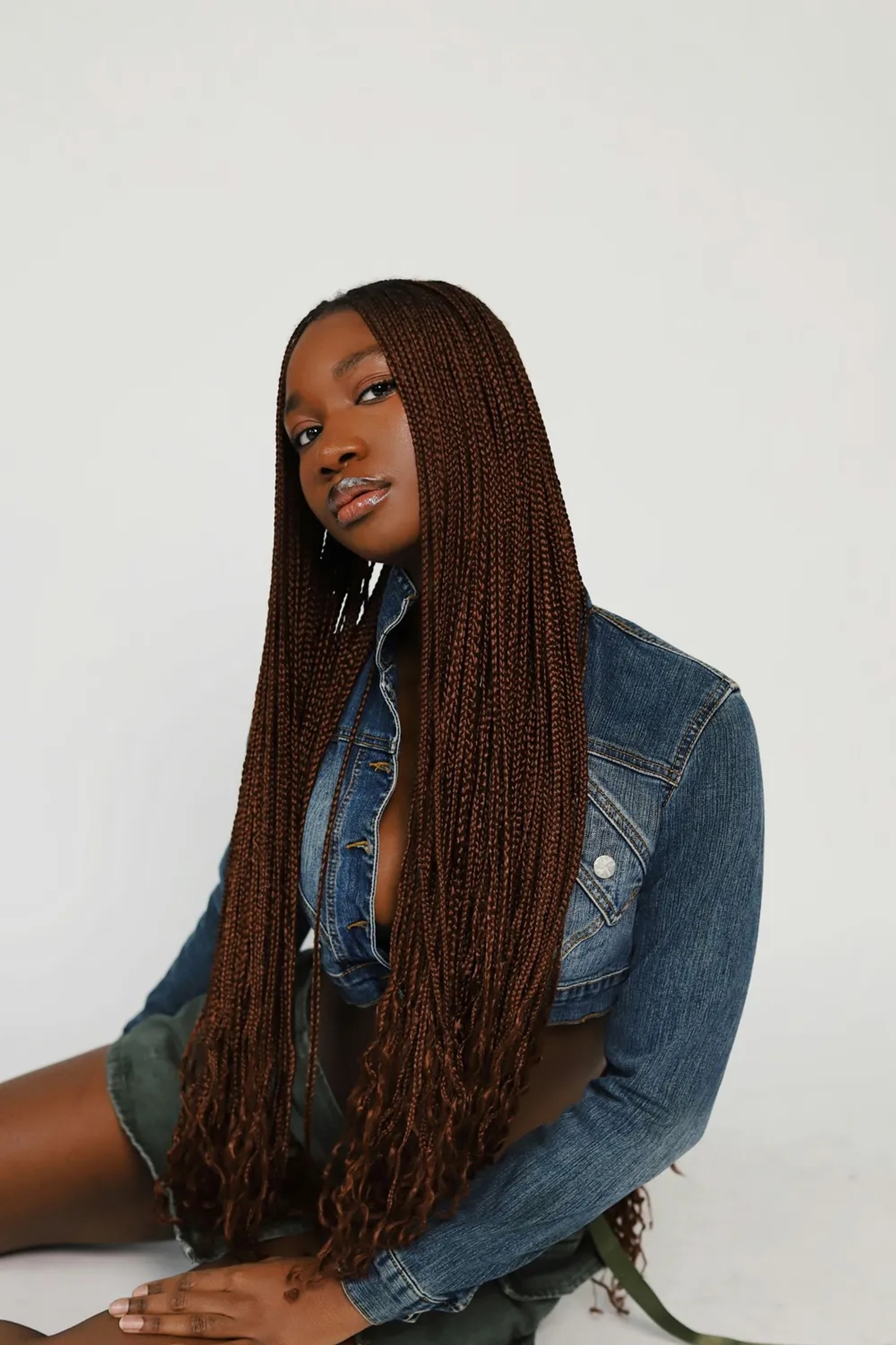 Long Dark Brown Box Braids — Extending To The Mid-Back Long Dark Brown Box Braids — Extending To The Mid-Back — Winter Knotless Braids