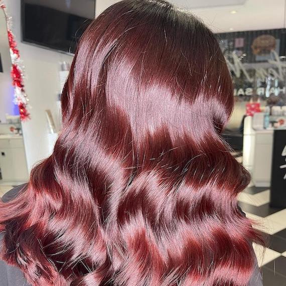 Dark Brown With Plum Balayage — Plum Hair Color
