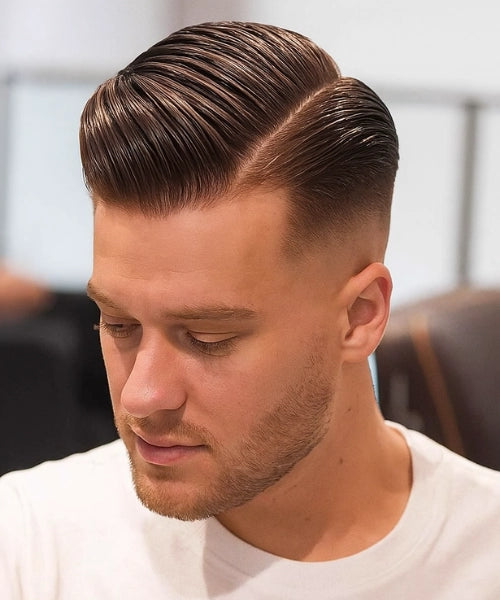 Deep Side Part With Fade — Winter Hairstyles for Men