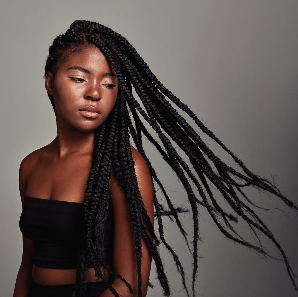 Loose Mid-Back Braids — Winter Braids for Black Women
