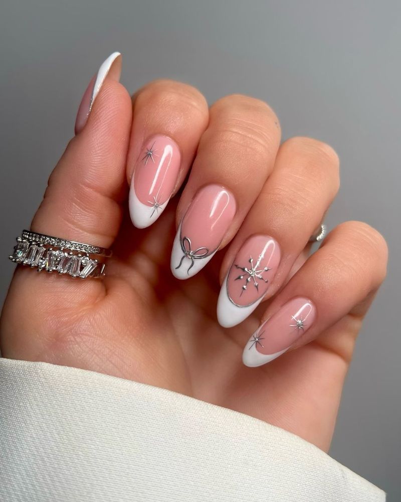 Precise Line Work Smooth Polish Visual Idea — Winter French Tip Nails