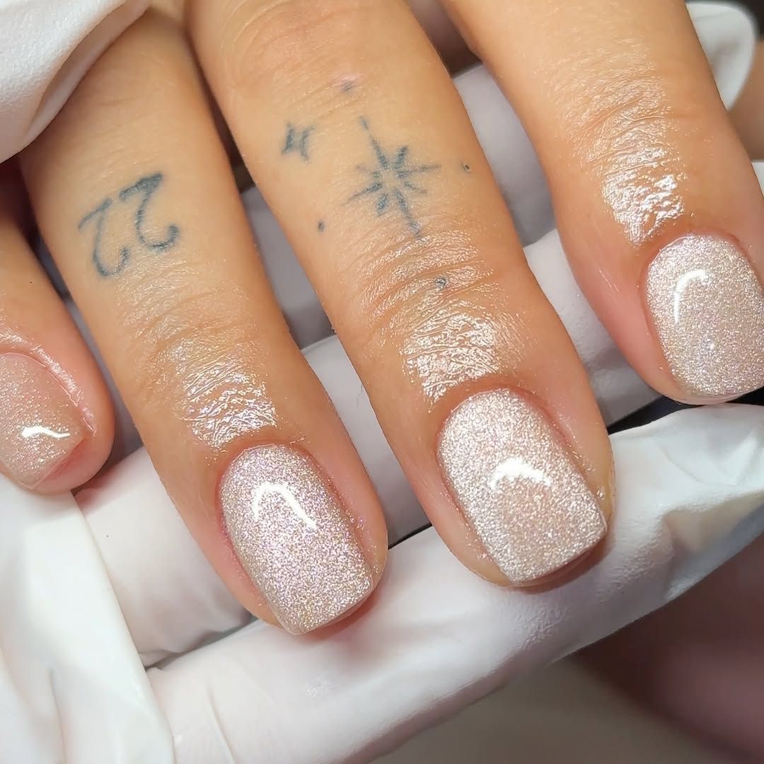 Navy Blue With White Blue Snowflake Dots Navy Blue With White Blue Snowflake Dots — Winter Square Nails