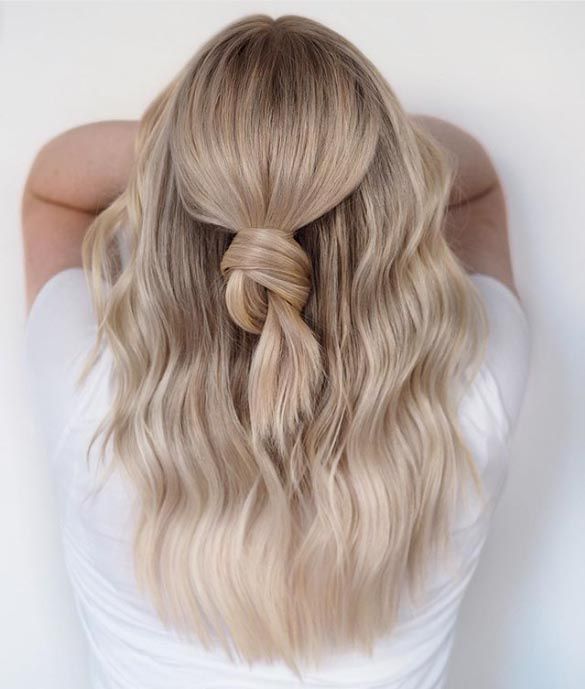 Ash Blonde With Subtle Highlights Half-Up Knot Ash Blonde With Subtle Highlights Half-Up Knot — Winter Hair Colors for Pale Skin