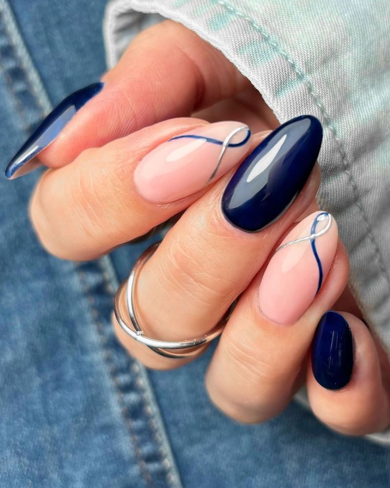 Clean Application Precise Lines Visual Idea — Winter Almond Nails