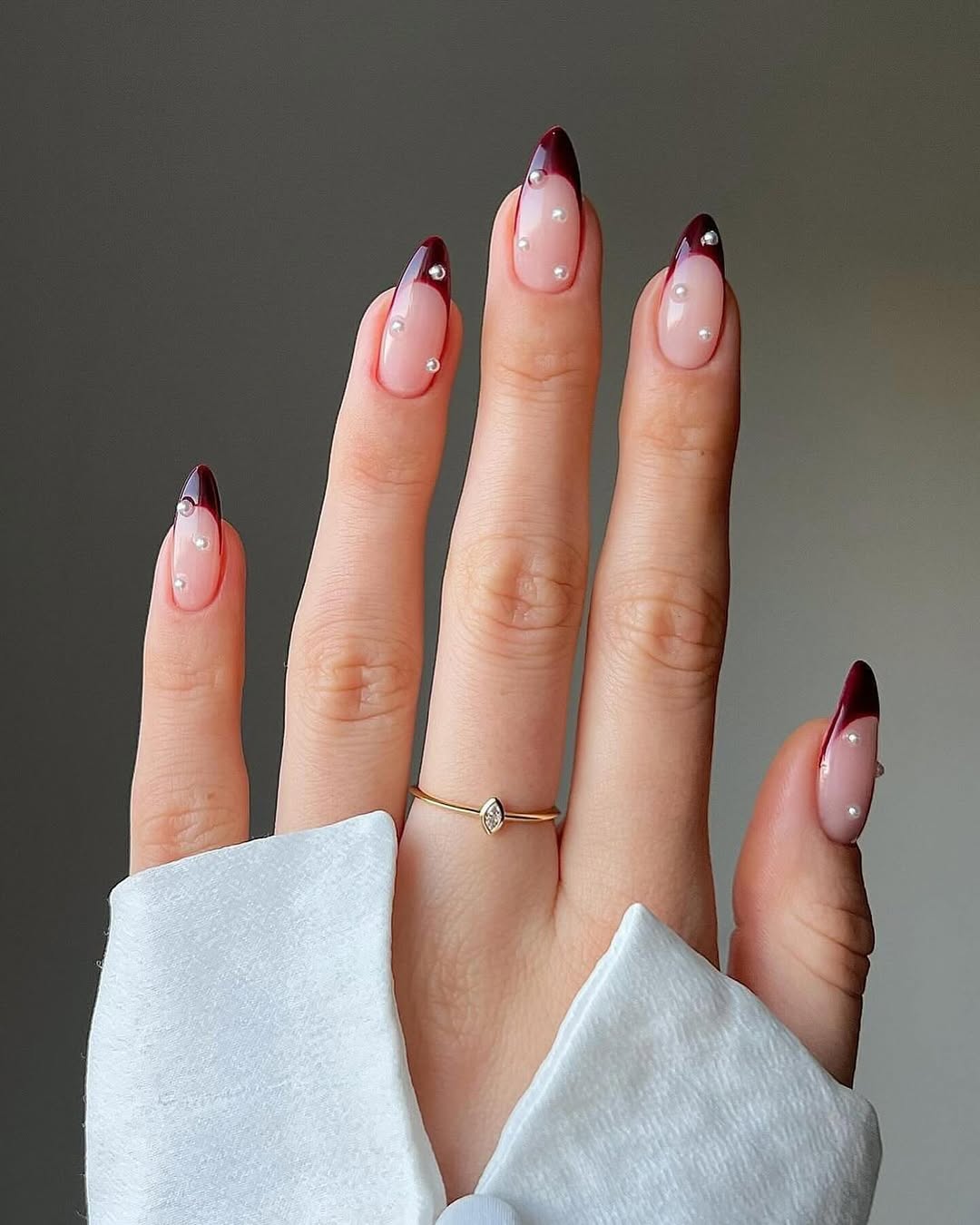 Festive Visual Idea Festive Visual Idea — Short Winter Almond Nails