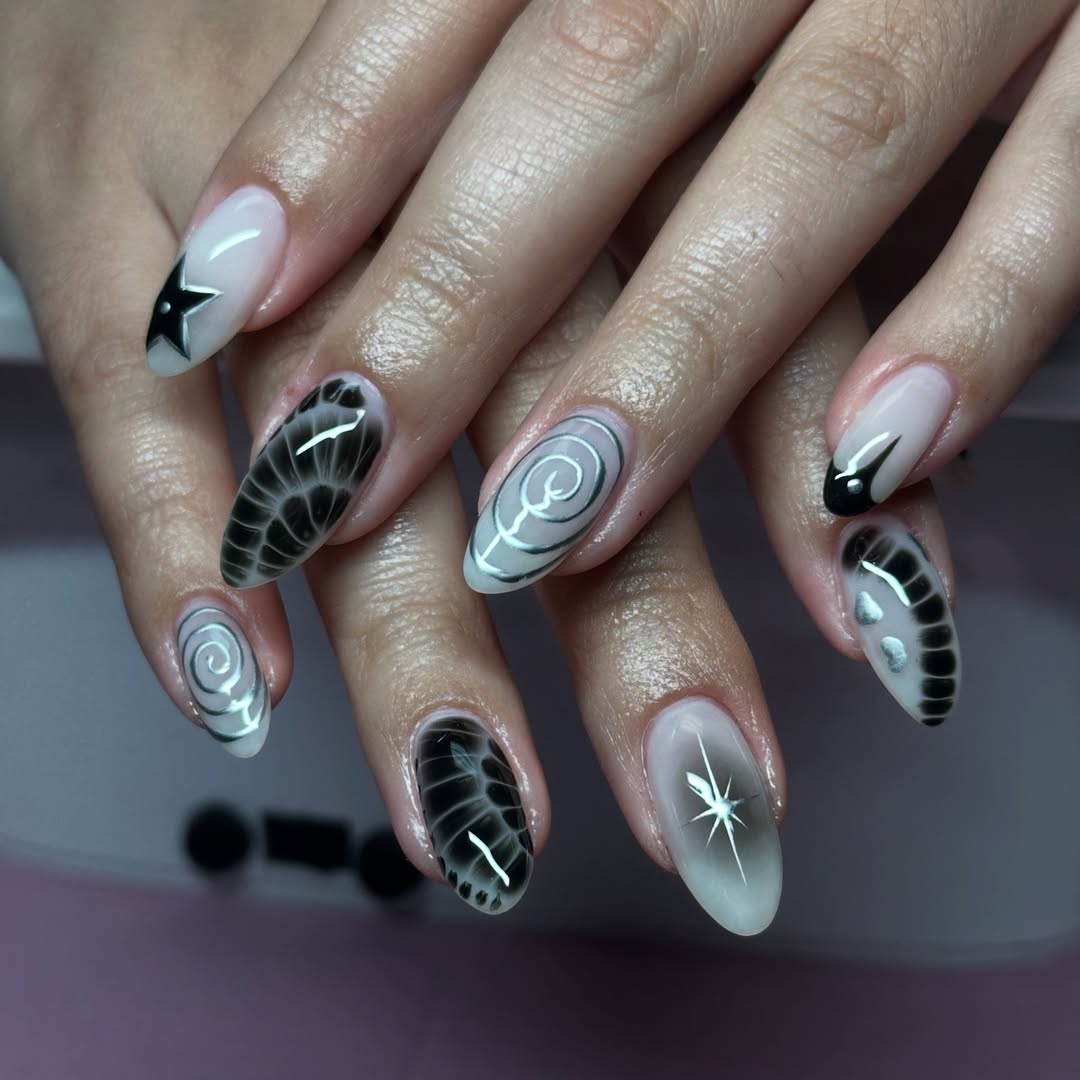 Winter Visual Idea — Winter Oval Nails