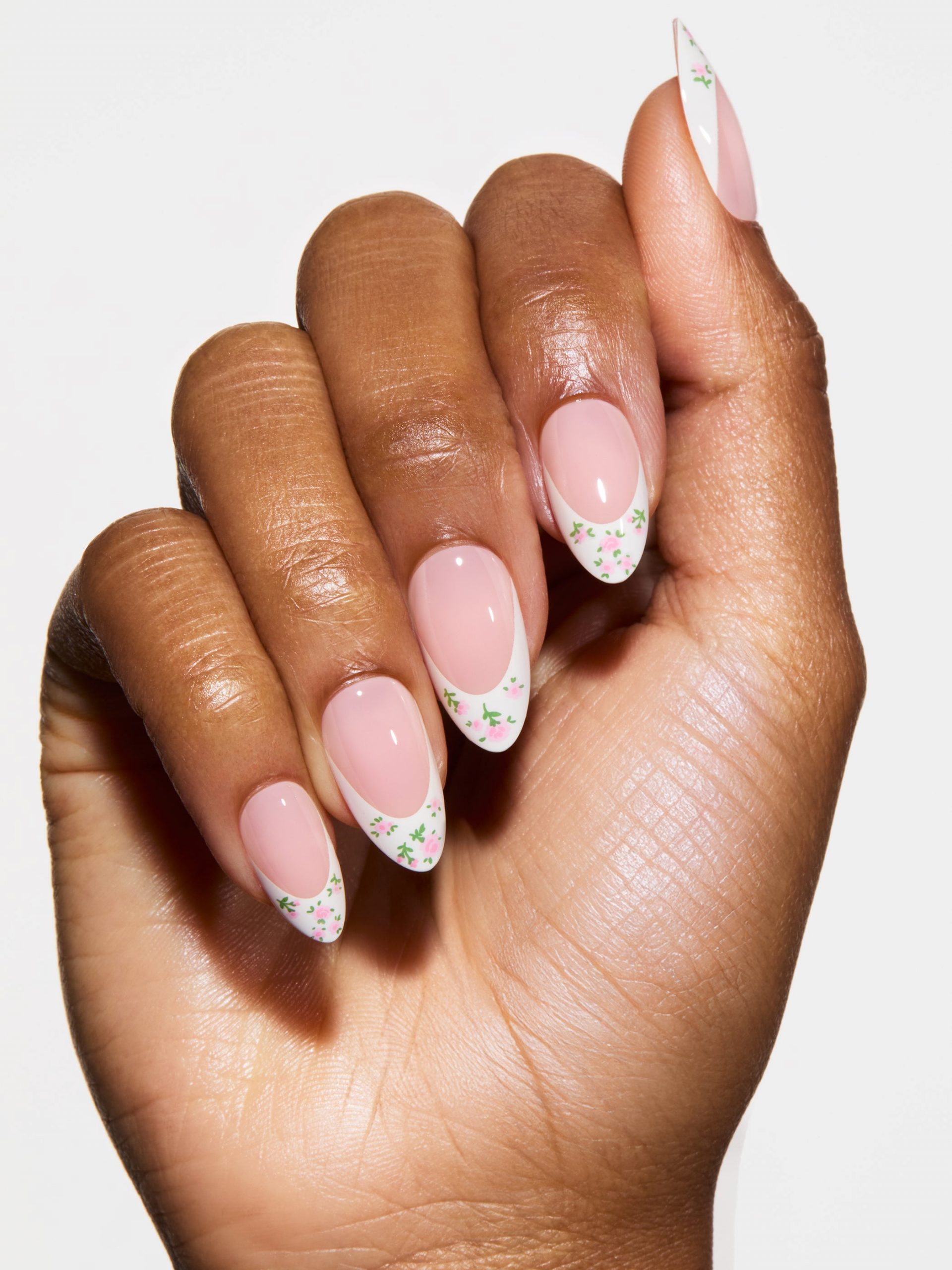 Floral Accents on White French Floral Accents on White French — French Nail Designs