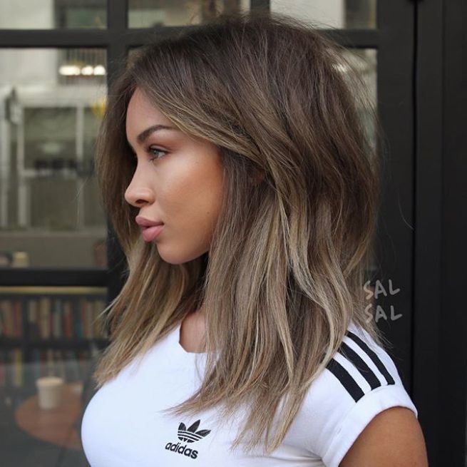 Collarbone Lob in Cool Muted Ash Brown — Ash Brown Hair
