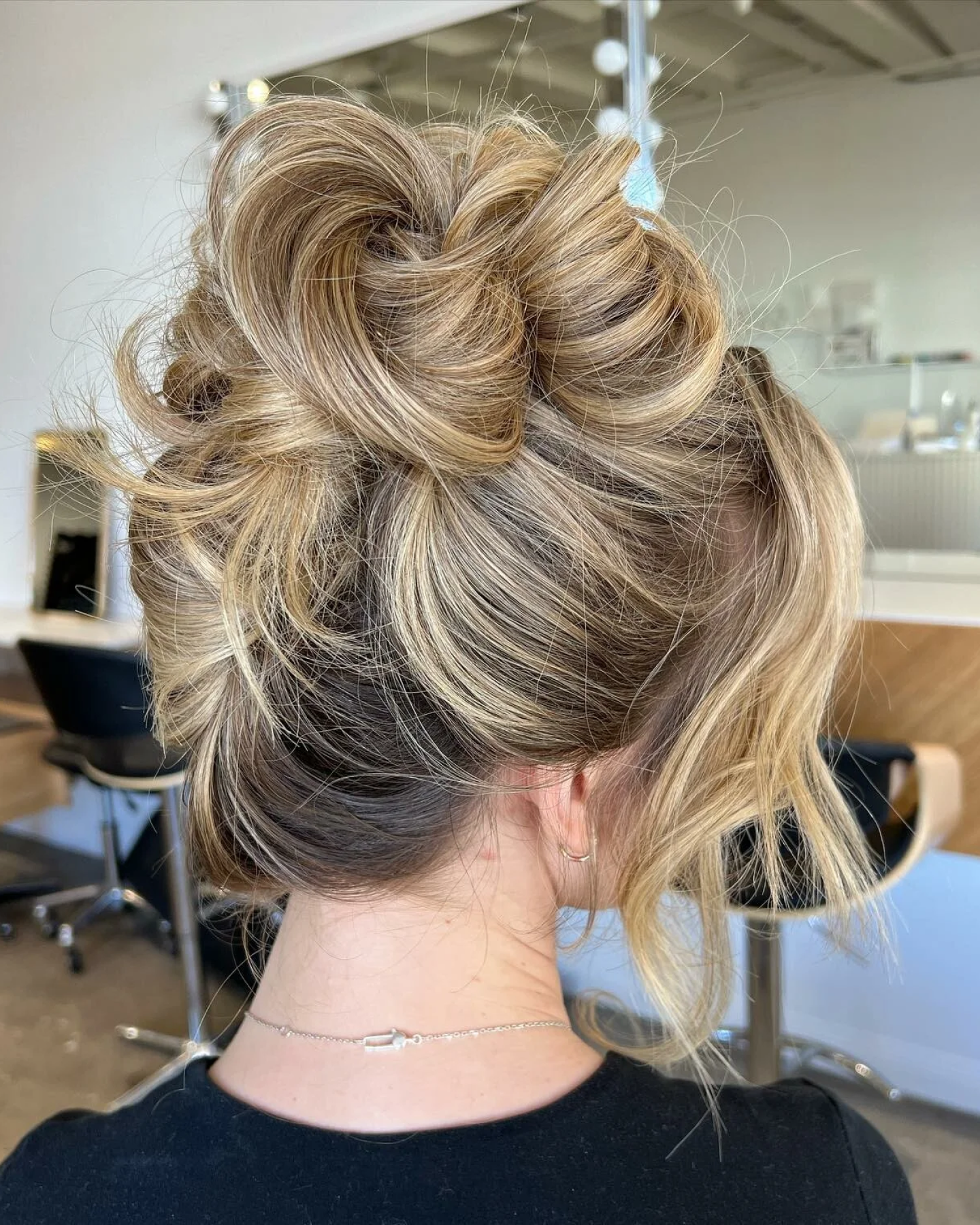 Shoulder Voluminous Messy Blonde Updo — Winter Formal Hairstyles