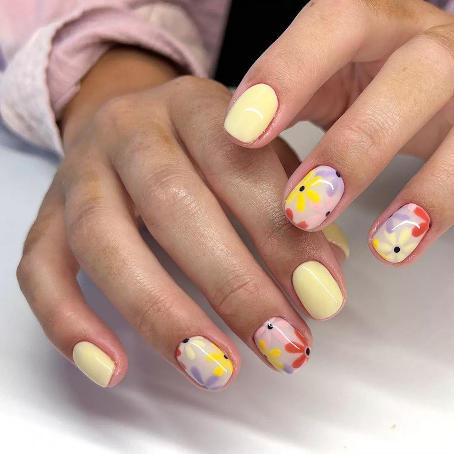 Abstract Floral Motifs Visual Idea Abstract Floral Motifs Visual Idea — Short Nail Designs