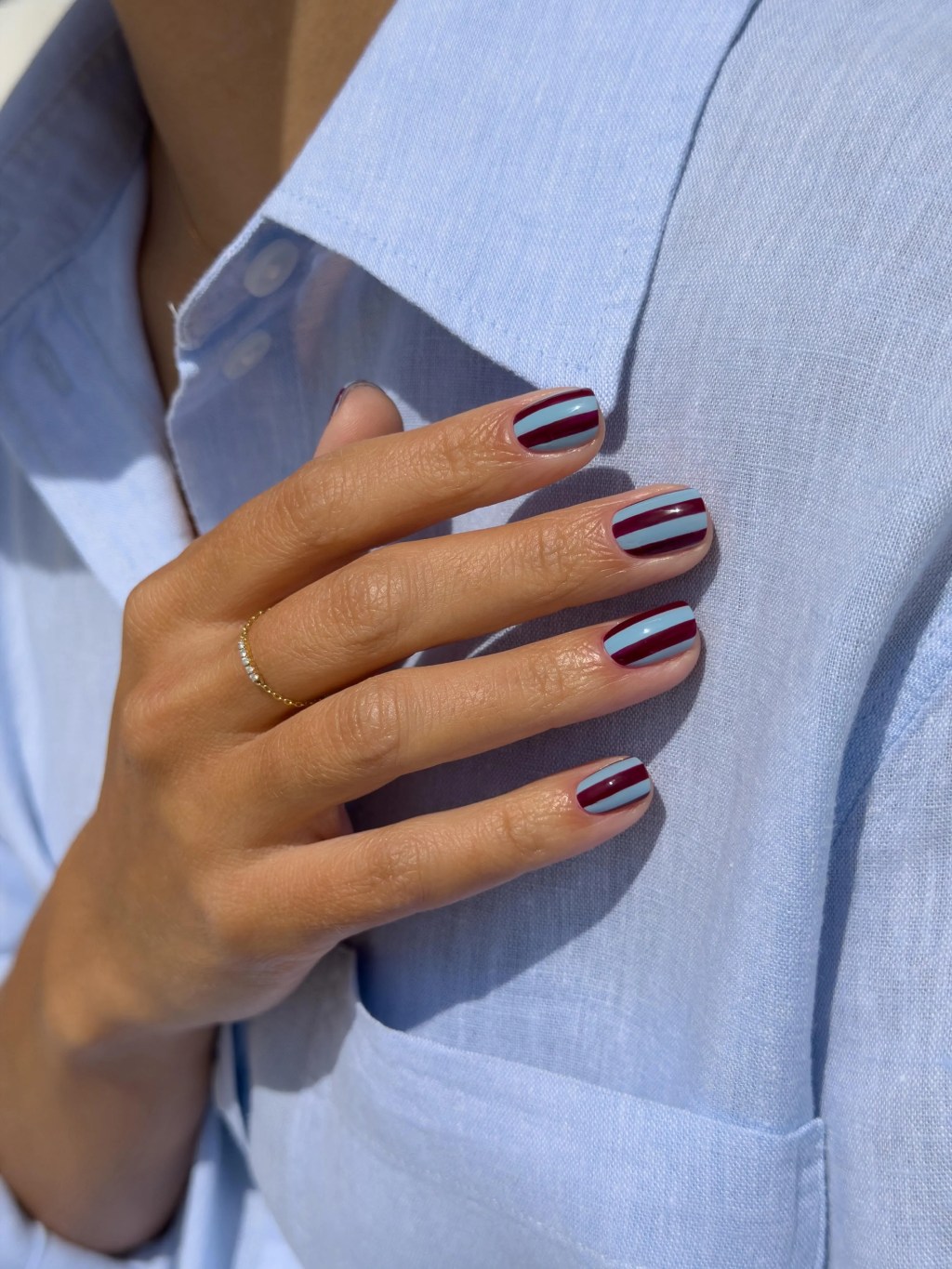 Horizontal Stripes Visual Idea Horizontal Stripes Visual Idea — Short Nail Designs