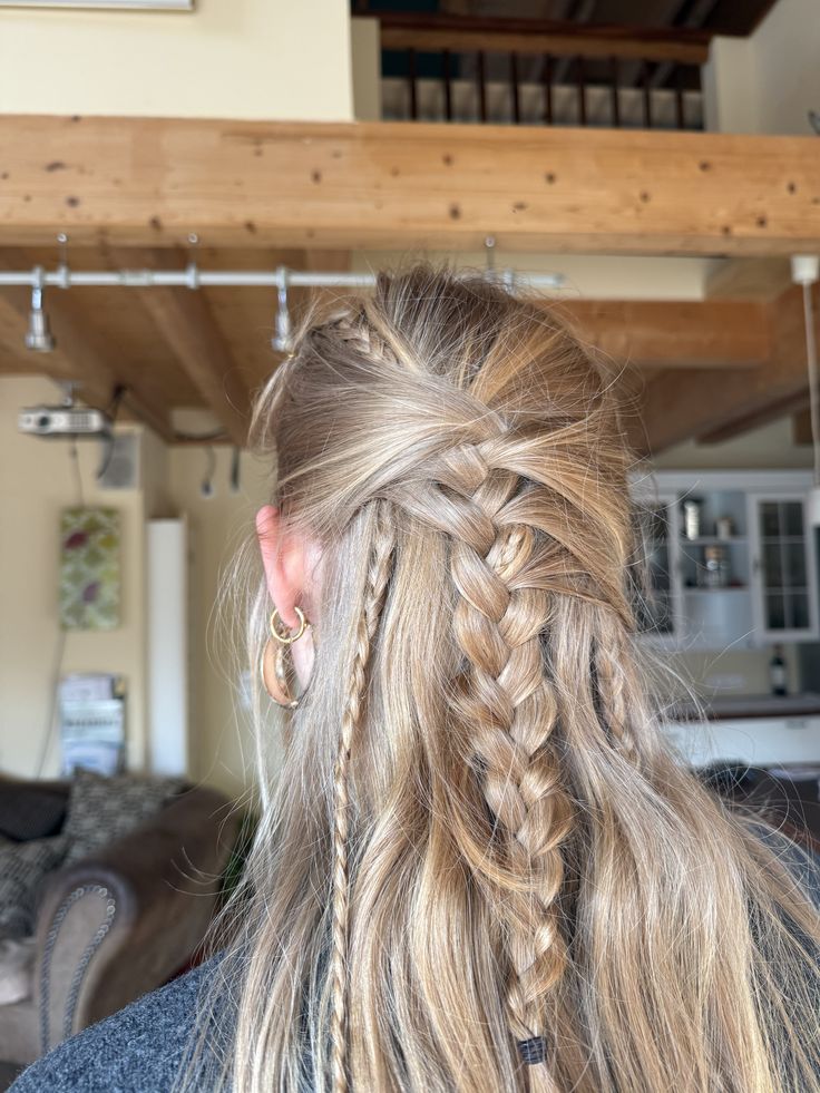 Blonde Half-Up Braids And Waves — Aesthetic Winter Hairstyles
