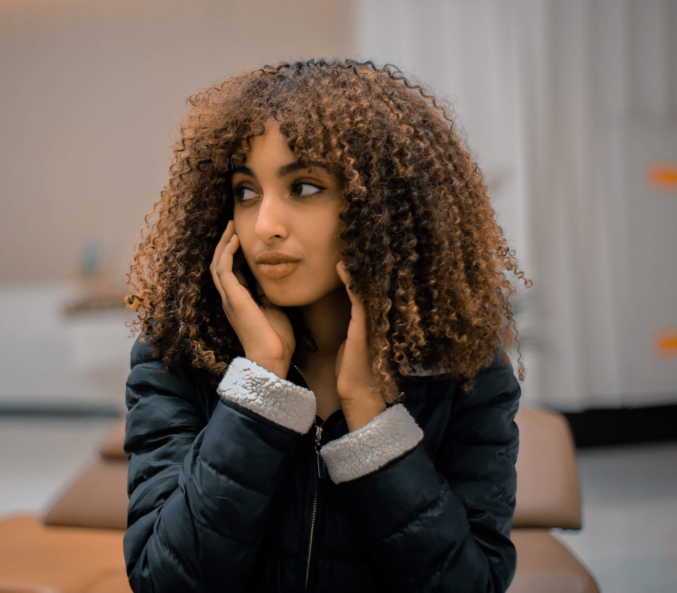 Collarbone Layers With Voluminous Blowout Collarbone Layers With Voluminous Blowout — Winter Haircuts for Curly Hair