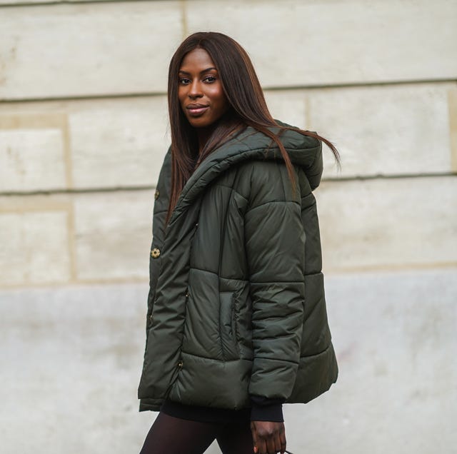 Oversized Olive Green Puffer Jacket with Large Hood — Winter Jackets for Women