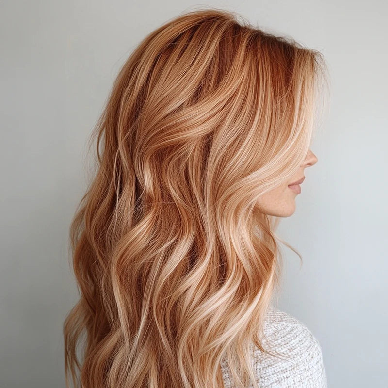 Bronze With Blonde Balayage Visual Idea — Winter Hair Colors for Redheads