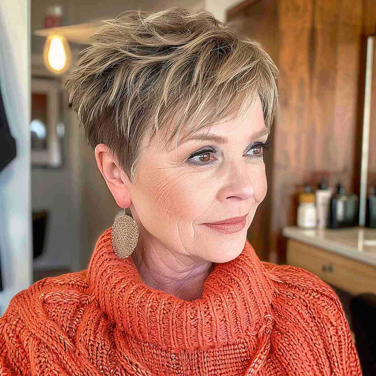 Textured Bob With Wispy Bangs Textured Bob With Wispy Bangs — Winter Hairstyles for Women Over 60