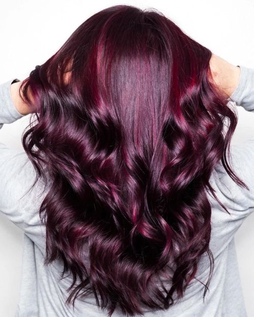 Deep Burgundy With Lighter Highlights Deep Burgundy With Lighter Highlights — Burgundy Hair Color