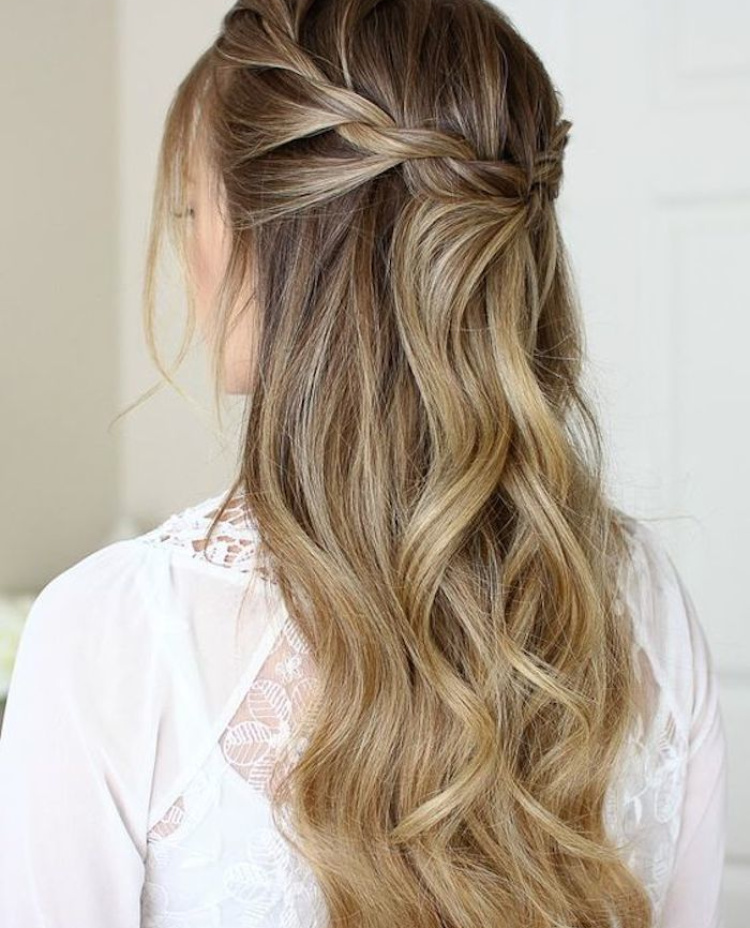 Dark Blonde Braid Crown Wrap — Winter Half Up Half Down Hairstyles