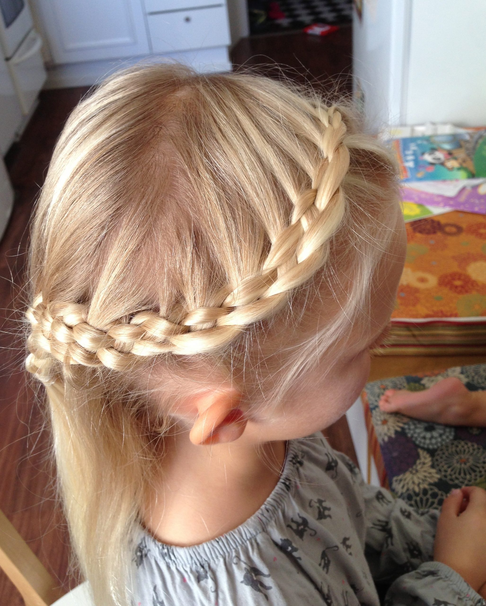 Delicate Crown Braid for Fine Hair Delicate Crown Braid for Fine Hair — Winter Hairstyles for Kids