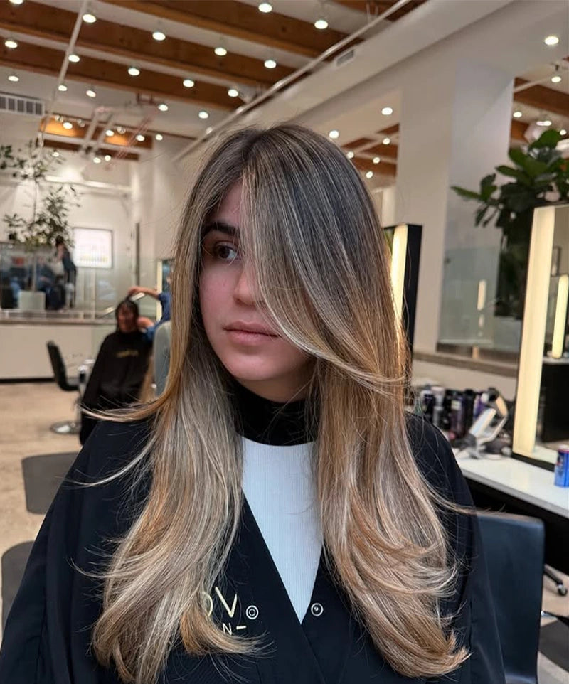 Sandy Blonde Hair with Black Robe and White Turtleneck — Blonde Hair Colour