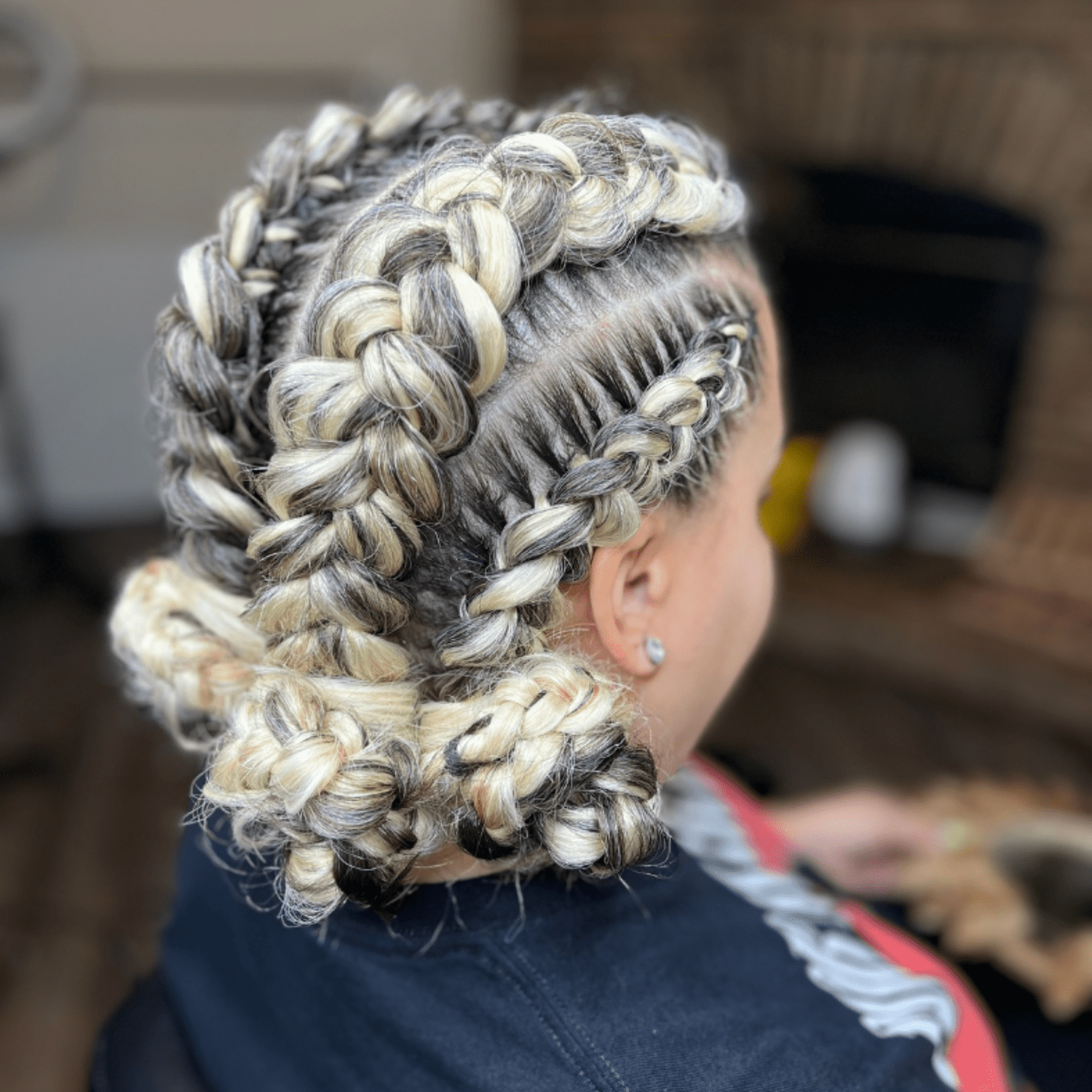 Striking Braided Updo With Streaks — Aesthetic Winter Hairstyles