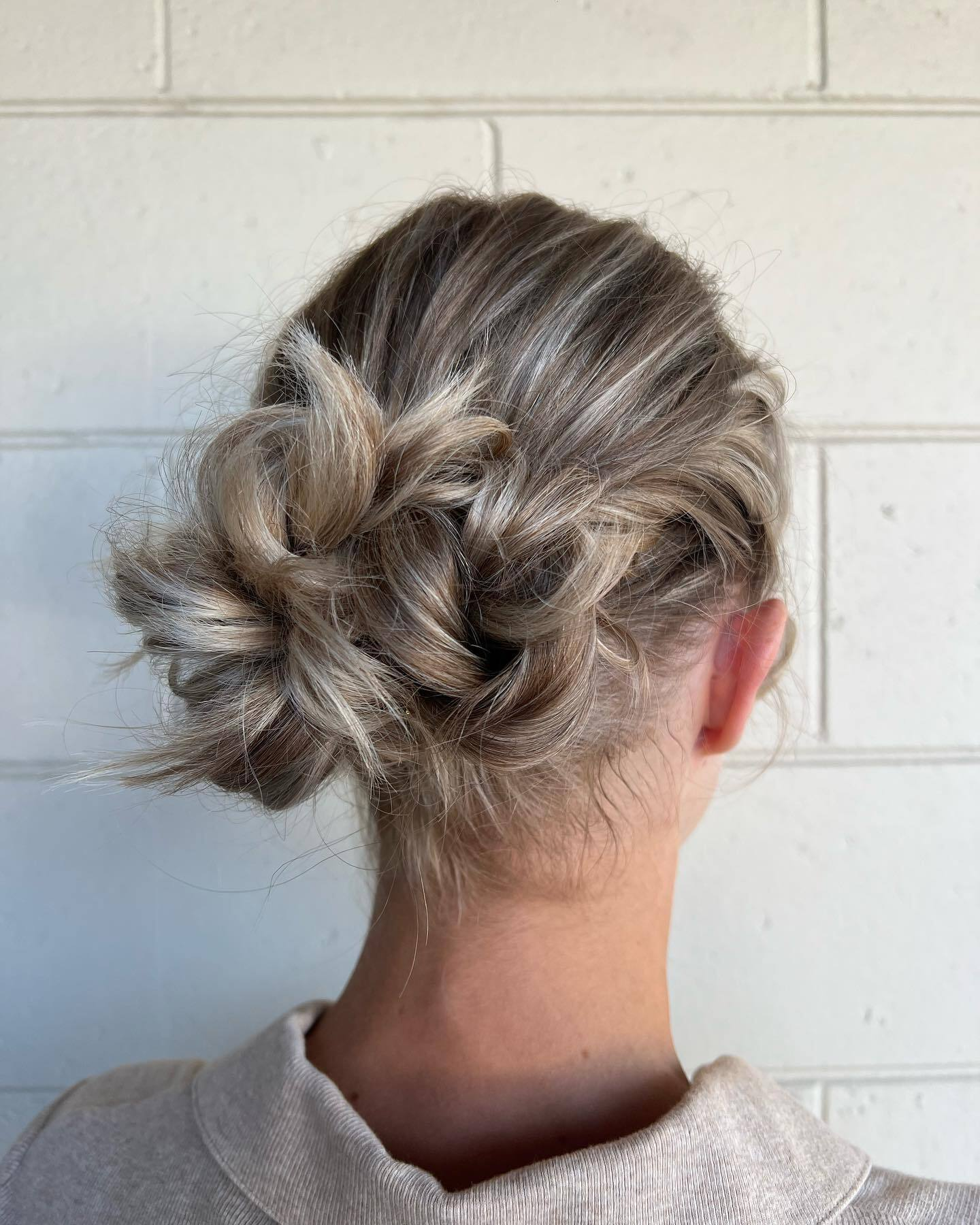 Messy Ash Blonde Updo with Braids Messy Ash Blonde Updo with Braids — Winter Updos