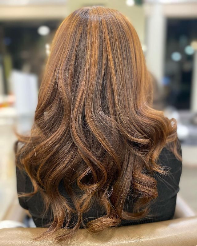 Medium Brown With Warm Copper Highlights — Cinnamon Brown Hair