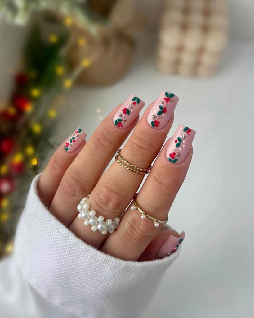 Winter Christmas Visual Idea — Winter Gel Nails