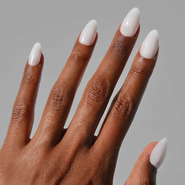 Uniform Opaque Milky White Almond — Milky White Nails