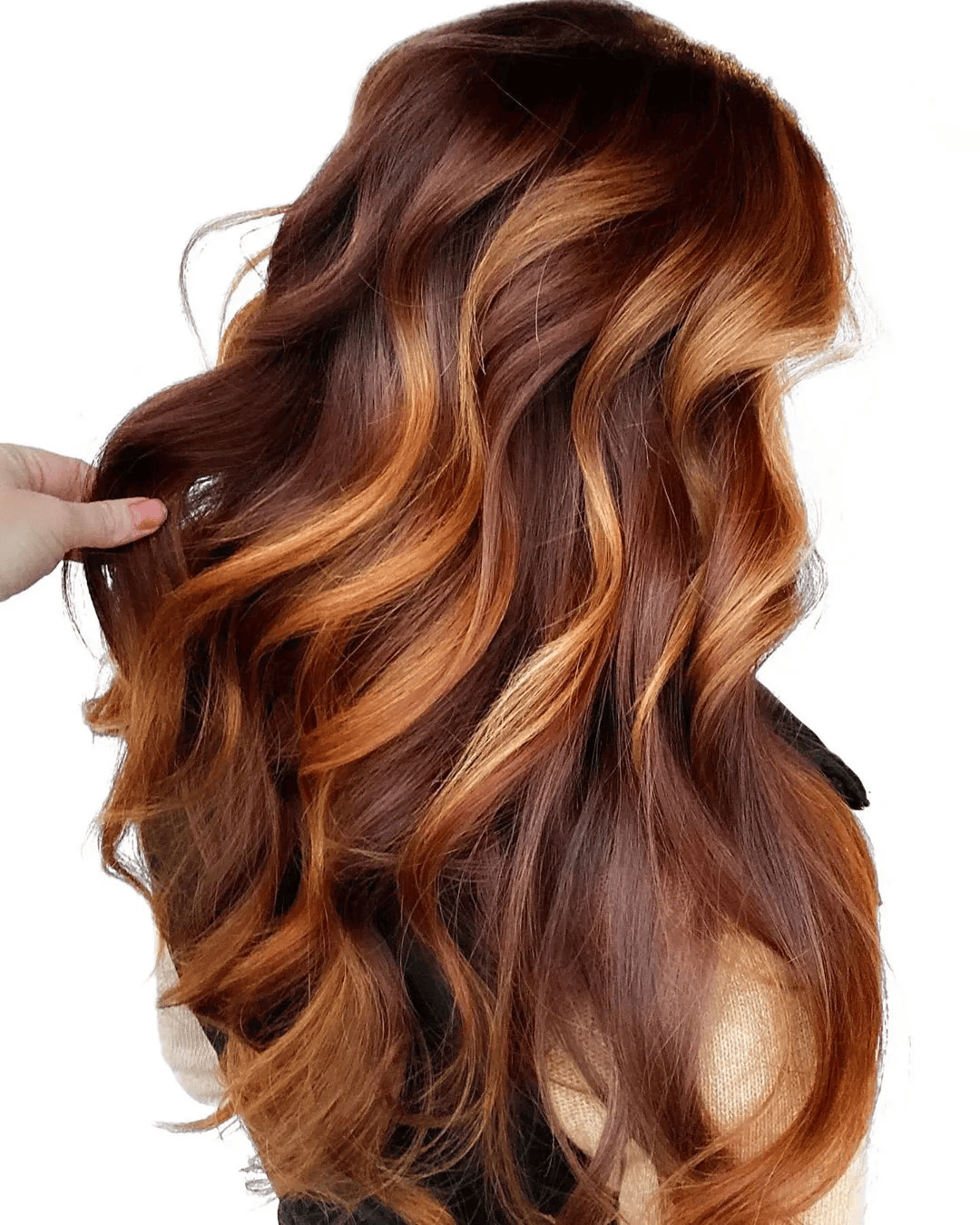 Rich Brown With Warm Blonde Highlights Visual Idea — Winter Hair Colors for Redheads