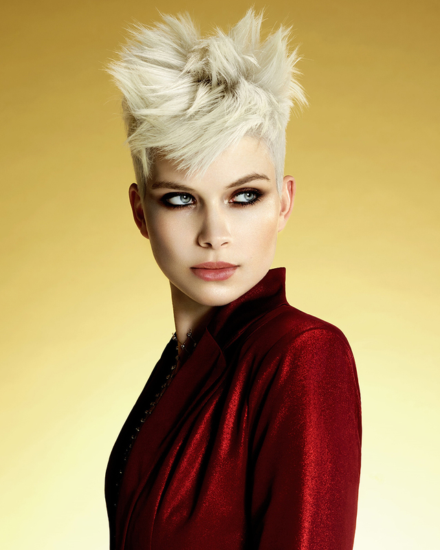 Edgy Spiky Platinum Blonde Pixie — Winter Hair Colors for Short Hair
