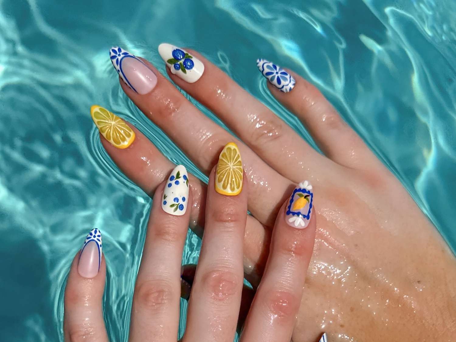 Playful Summer Fruit Stilettos Playful Summer Fruit Stilettos — Nail Art Ideas