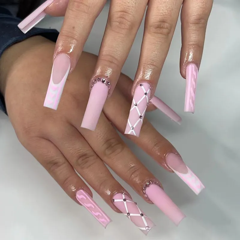 Matte Glossy Visual Idea — Coffin Nail Designs