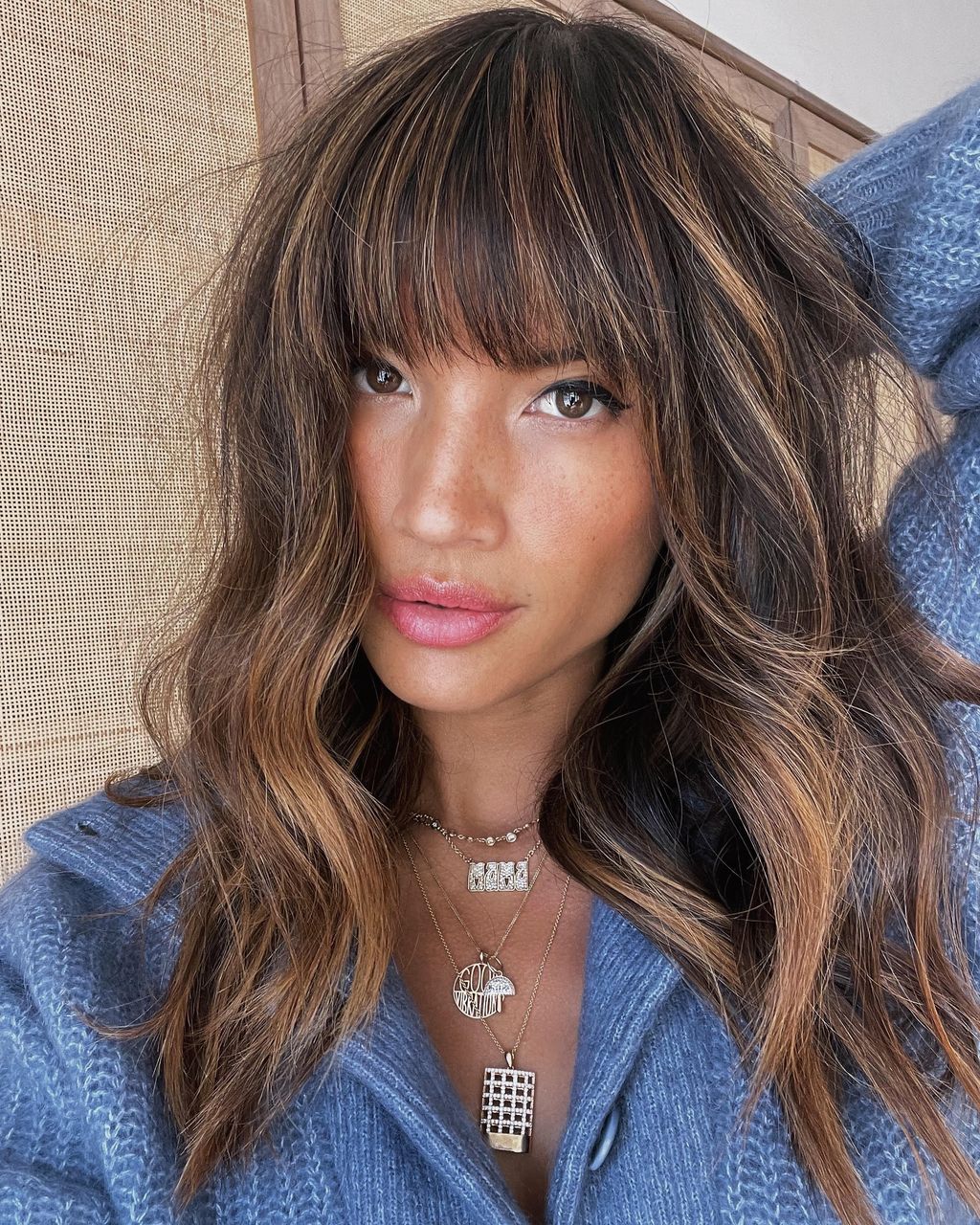 Collarbone Waves With Wispy Fringe Collarbone Waves With Wispy Fringe — Winter Hairstyles with Bangs