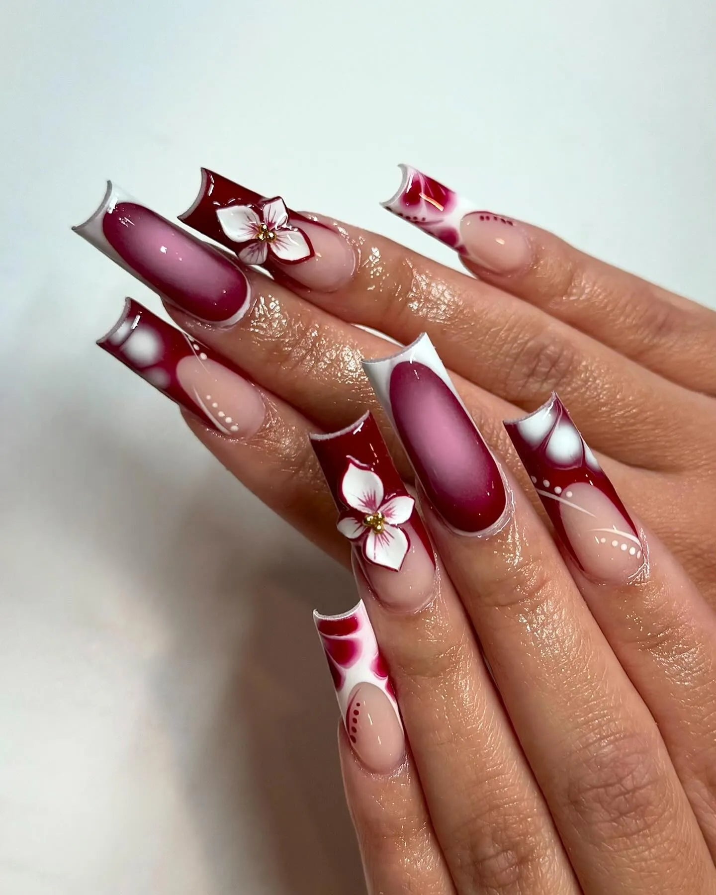 Matte Burgundy with Rose Gold Glitter Accent Matte Burgundy with Rose Gold Glitter Accent — Burgundy Nails