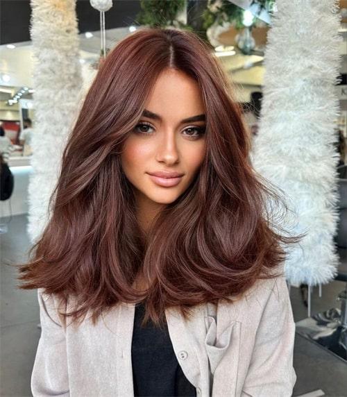Uniform Chestnut Lob — Chestnut Brown Hair