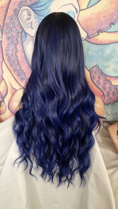 Black With Striking Blue Highlights — Blue Black Hair