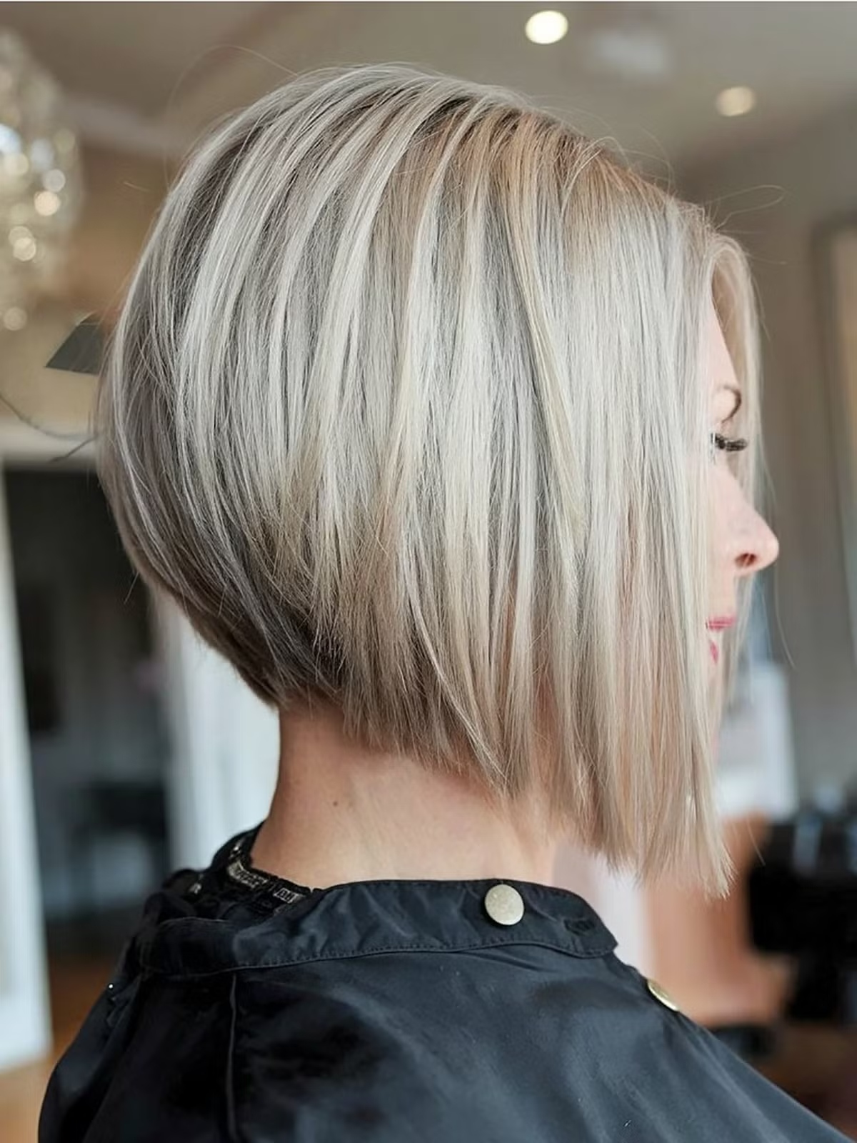 Sleek Inverted Ash Blonde Bob — Winter Hairstyles for Women Over 50
