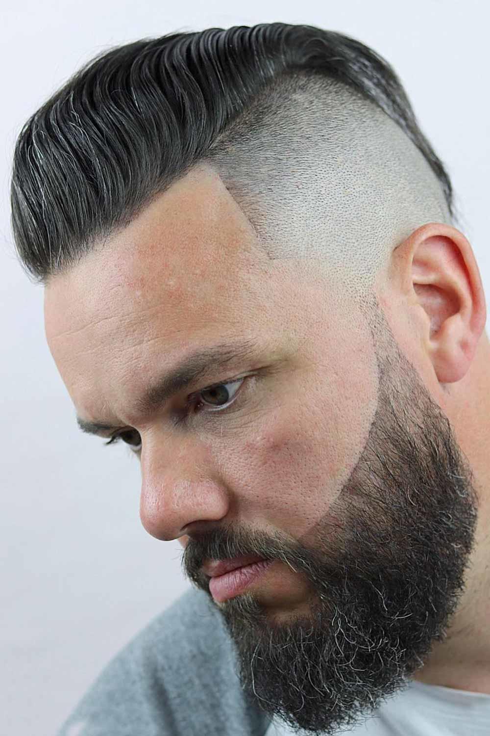High Fade With Slicked Dark Grey Top — Winter Hairstyles for Men